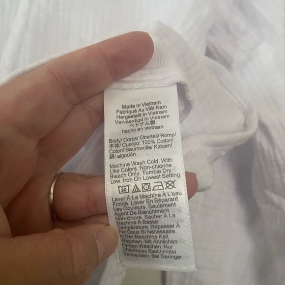 J Crew Factory White Gauze Top Tie Neck Long Sleeves Women’s Size XS Petite NEW - Picture 5 of 8